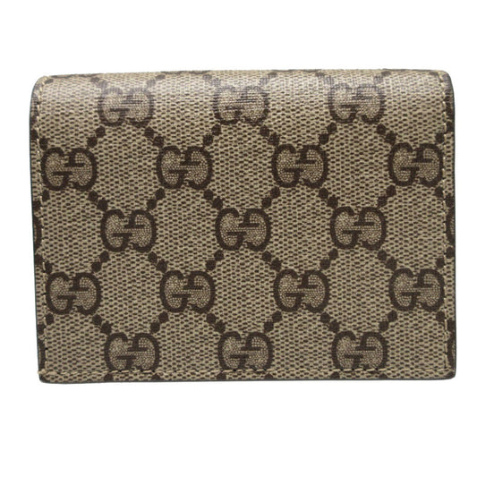 GUCCI Bifold Wallet 701009 GG Supreme, Leather beige