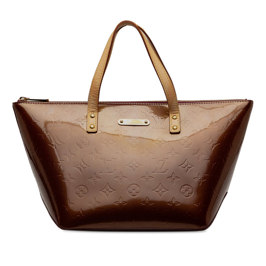 Burgundy Louis Vuitton Monogram Vernis Bellevue PM HandBag