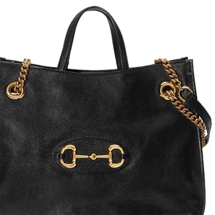 (WMNS) GUCCI 1955 Button Tote hand Bag Single Shoulder Bag Middle Black 621144-1U10G-1000