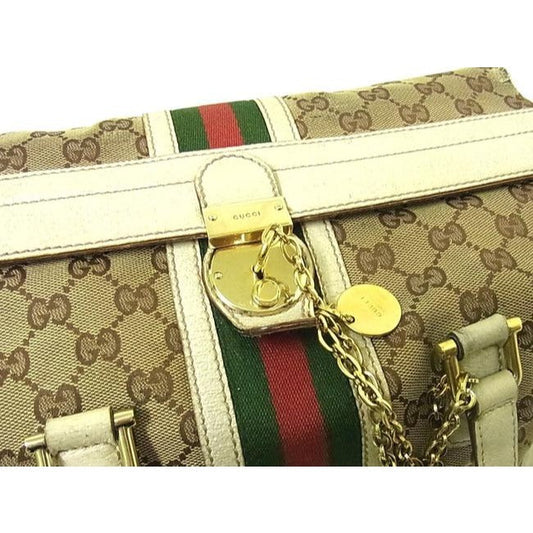 Gucci Jolicoeur Vintage Pursesdesigner Purses Brown Leather And Gg Leather Satchel