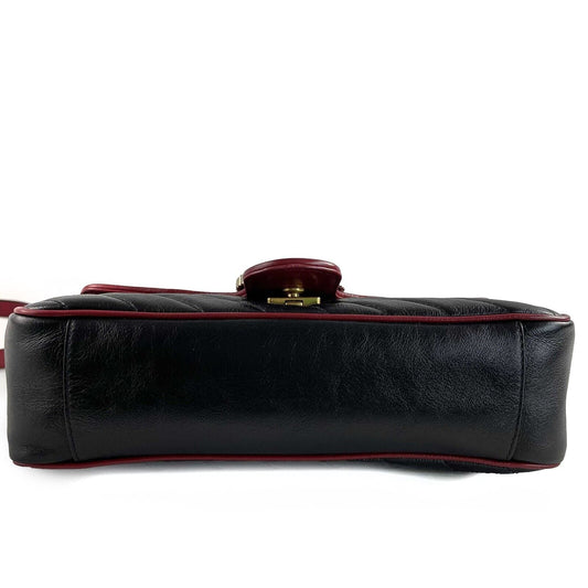 GUCCI GG Marmont Flap Diagonal Quilted Leather Small