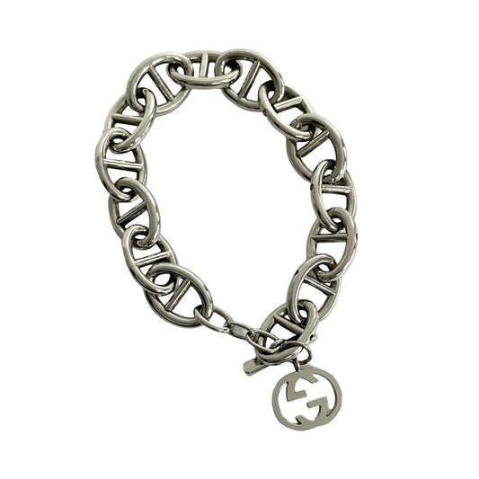 GUCCI bracelet metal Silver GG motif Anchor Chain Bracelet Women(Unisex) Used