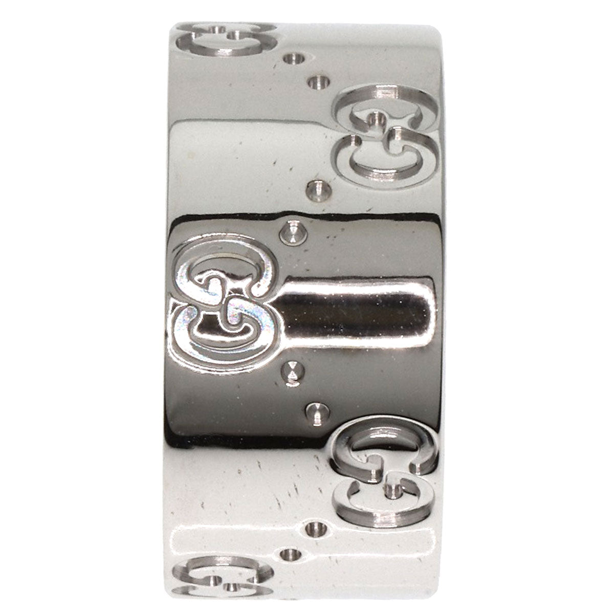 GUCCI Ring K18WG Silver Icon Wide #11