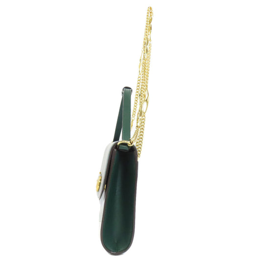 GUCCI Handbag 572375 Calfskin green Zumi ChainShoulder Women Used