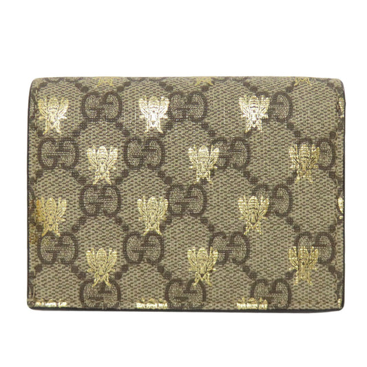 GUCCI Bifold Wallet 508757 PVC Brown GG Supreme B Women Used