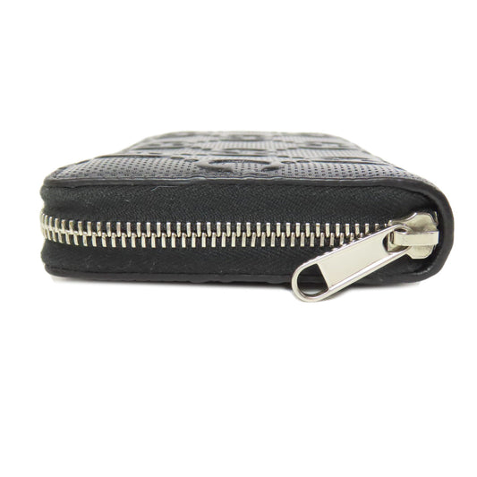 GUCCI Long Wallet Purse 625558 PVC black Zip Around GG Embossed mens Used