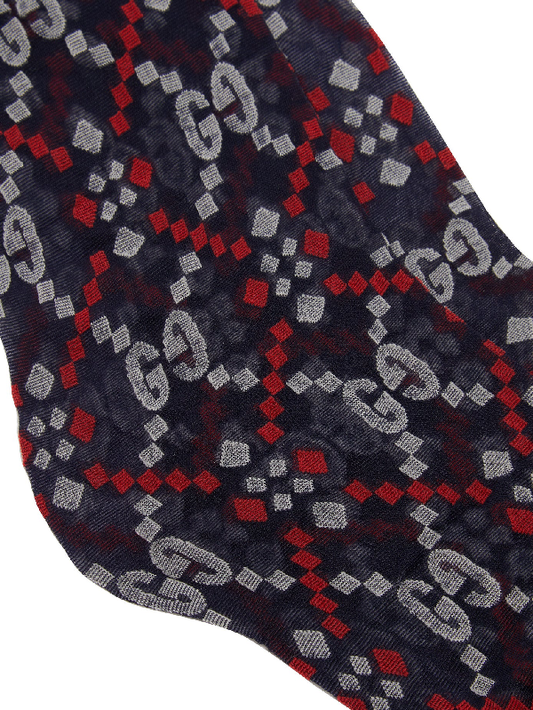 Gucci GG Jacquard Mesh Socks in Navy