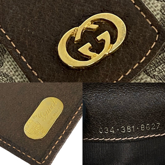 GUCCI Long Wallet Purse leather Brown