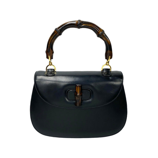 GUCCI Handbag Calfskin black Bamboo
