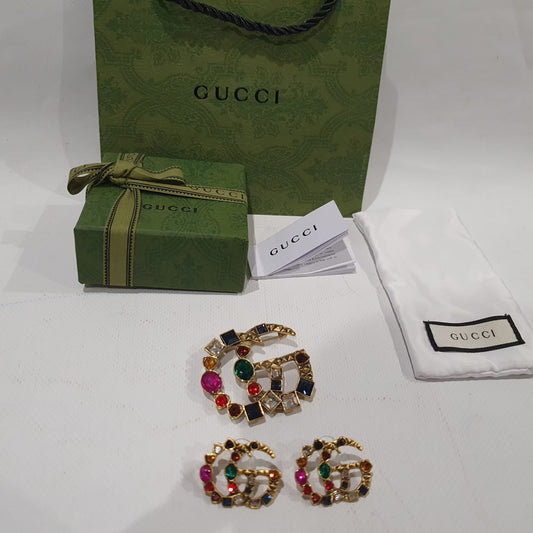 Gucci Brooch and Earrings