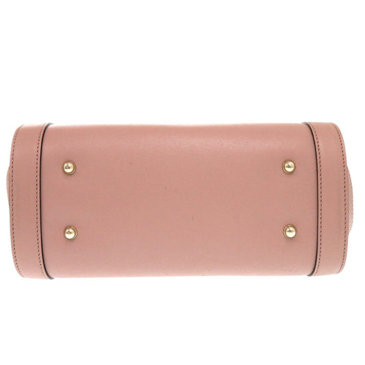 GUCCI Handbag 338989 leather pink beige Bamboo Women Used