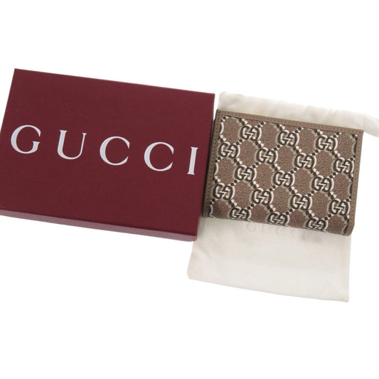 GUCCI Bifold Wallet 795060 leather Brown GG Shadow Medium Wallet Women Used