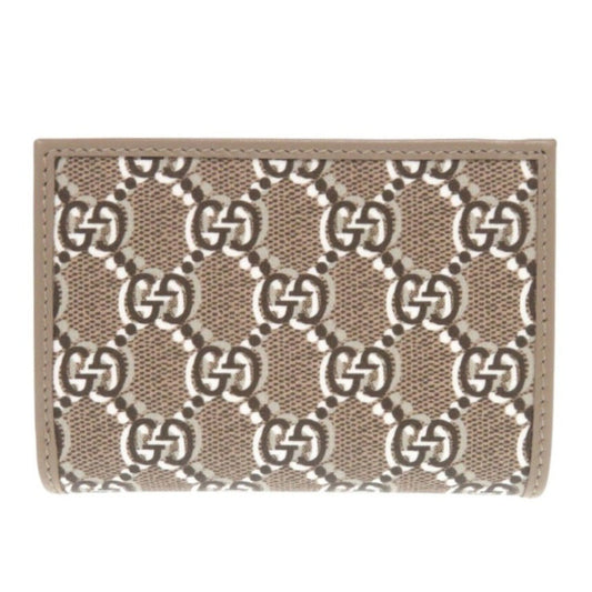 GUCCI Bifold Wallet 795060 leather Brown GG Shadow Medium Wallet Women Used