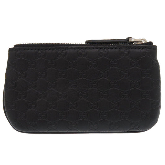 GUCCI Coin case 544476 leather black Micro Guccissima with key ring