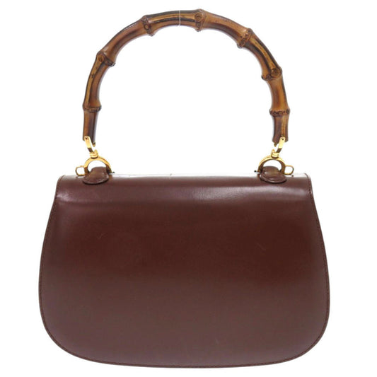 GUCCI Handbag 000 46 0188 leather Dark brown Bamboo