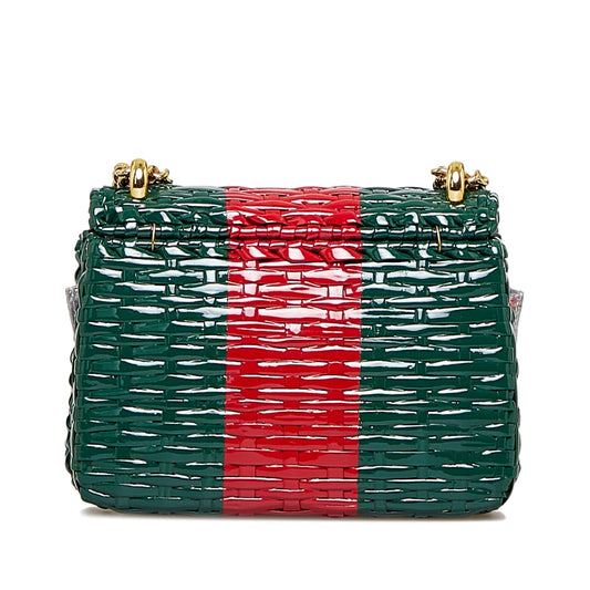 Gucci GG Marmont Wicker Green Rattan Gold