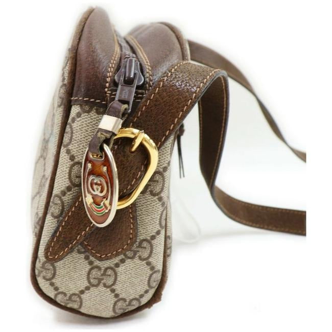 Gucci Gg Supreme Two Way Brown Guccissima Print Coated Canvas And Leather Shoulder Bag