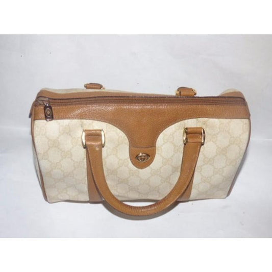 Gucci Boston Bag Guccissima Print Cream Patent Gg Canvas Satchel
