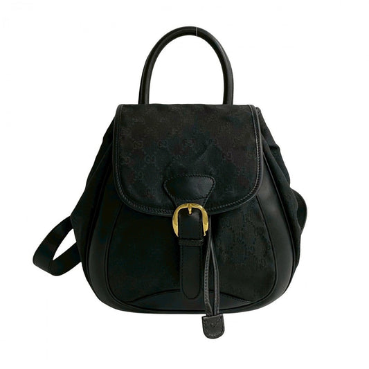 GUCCI Backpack canvas black Old Gucci