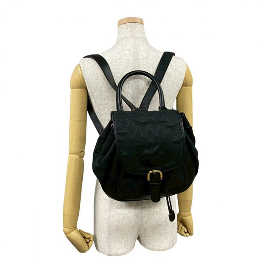 GUCCI Backpack canvas black Old Gucci