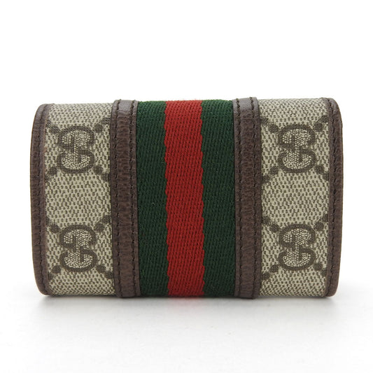 GUCCI Key case Key holder  603732 GG Supreme canvas, leather beige Off deer unisex(Unisex) Used