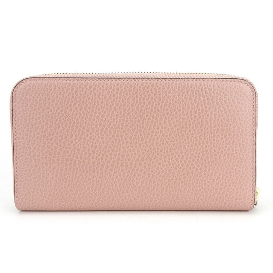 GUCCI Long Wallet Purse 449347 leather pink Interlocking Women Used