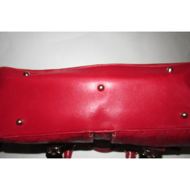 Gucci Joy Boston Bag Padlock Limited Edition Red Large G Logo Embossed Leather With Red Enamel