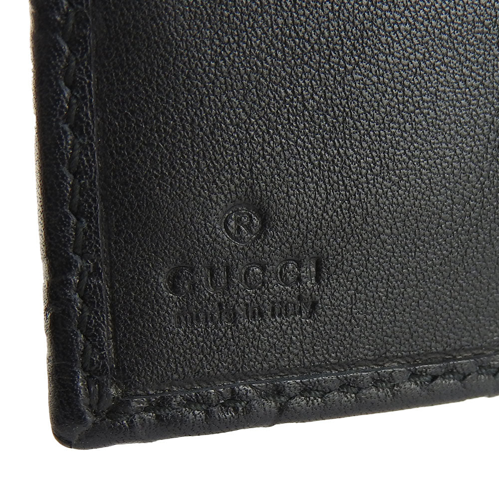 GUCCI Long Wallet Purse 244946 Sima leather black Guccisima Women Used