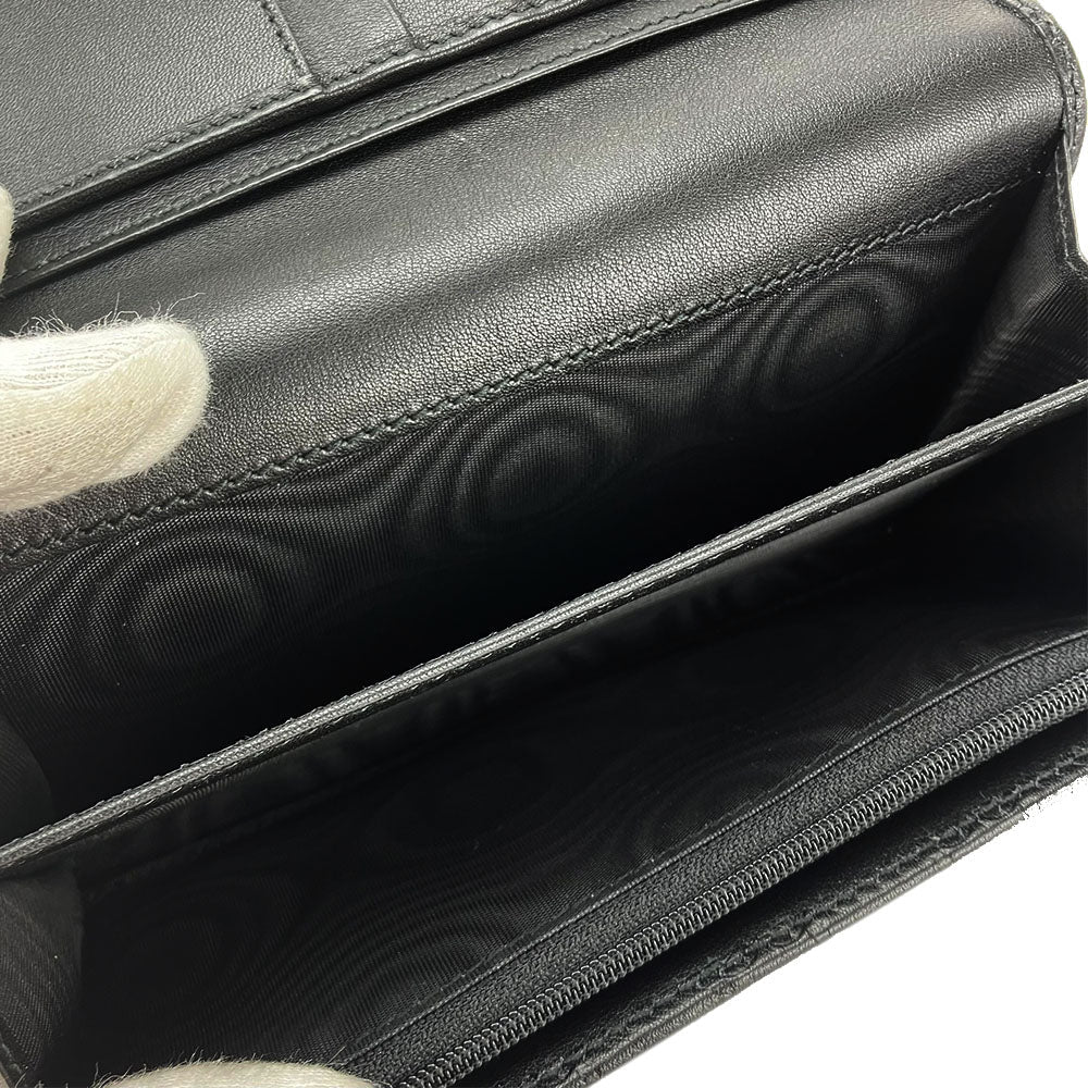 GUCCI Long Wallet Purse 244946 Sima leather black Guccisima Women Used