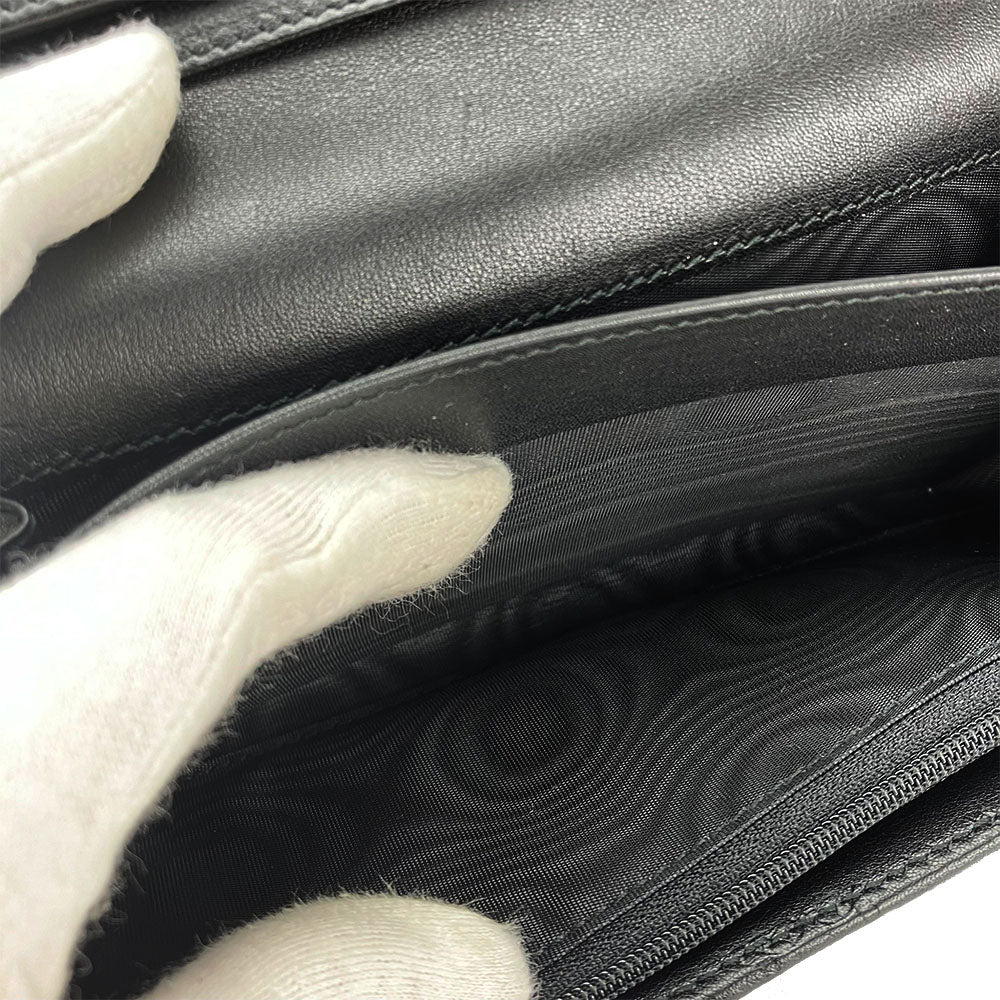 GUCCI Long Wallet Purse 244946 Sima leather black Guccisima Women Used