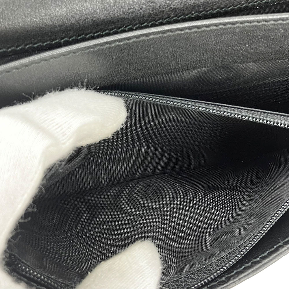 GUCCI Long Wallet Purse 244946 Sima leather black Guccisima Women Used