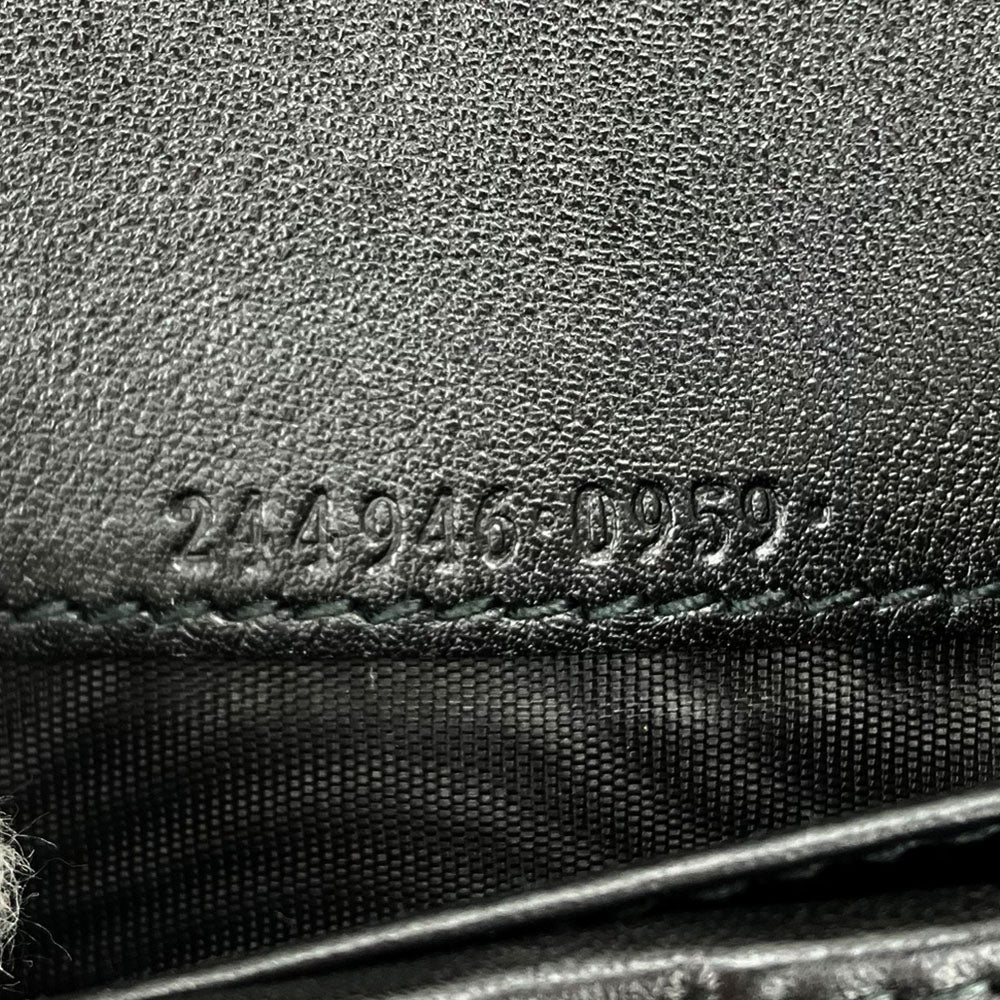 GUCCI Long Wallet Purse 244946 Sima leather black Guccisima Women Used