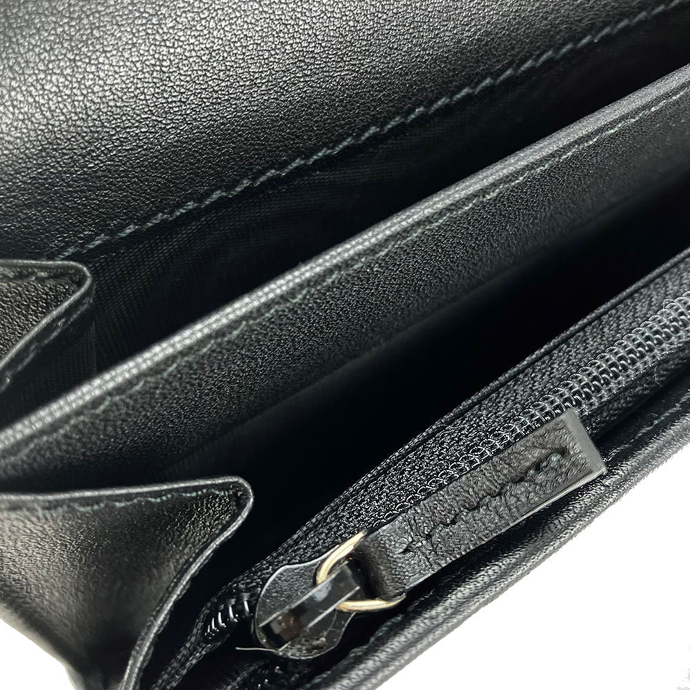 GUCCI Long Wallet Purse 244946 Sima leather black Guccisima Women Used
