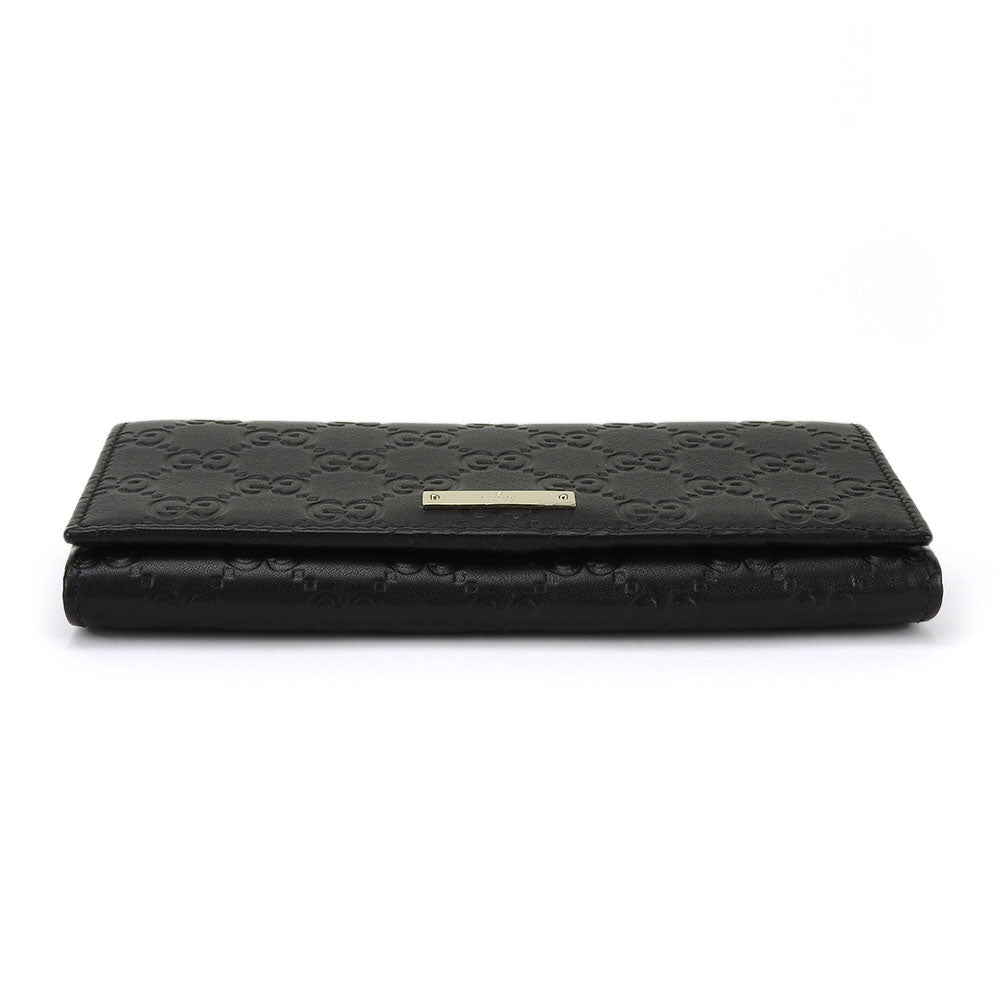 GUCCI Long Wallet Purse 244946 Sima leather black Guccisima Women Used