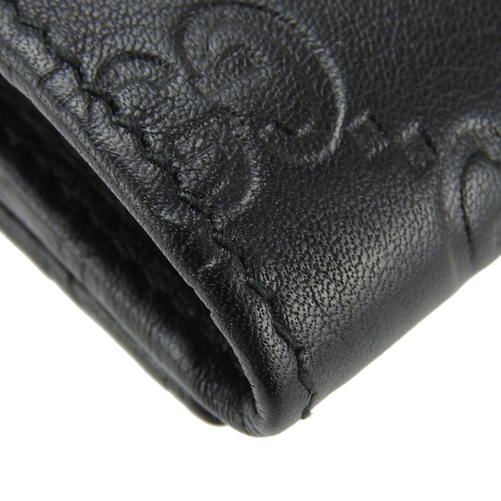 GUCCI Long Wallet Purse 244946 Sima leather black Guccisima Women Used