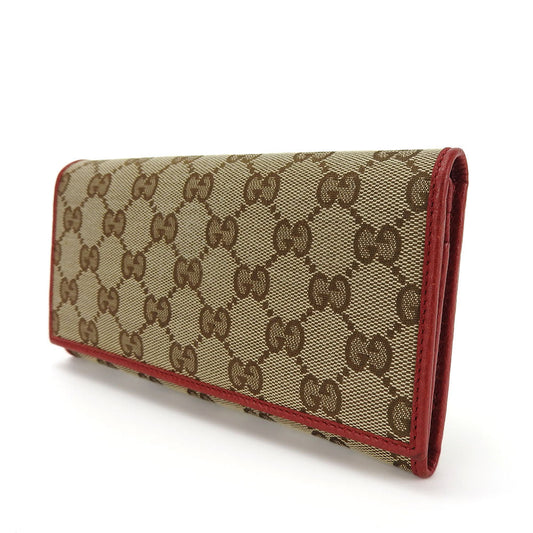 GUCCI Bifold Wallet 346058 GG canvas beige Women Used
