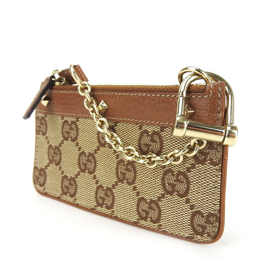 GUCCI Coin case 120971 GG canvas Brown