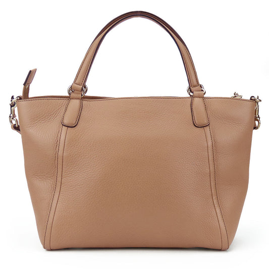 GUCCI Handbag 369176 leather beige Interlocking Soho Women Used
