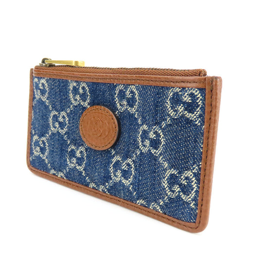 GUCCI Coin case 697717 GG denim Navy
