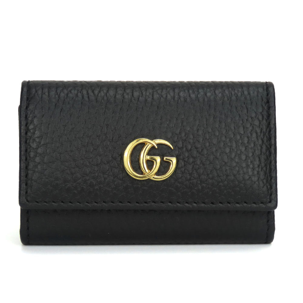 GUCCI Key case Key holder  456118 leather black GG Marmont Women Used