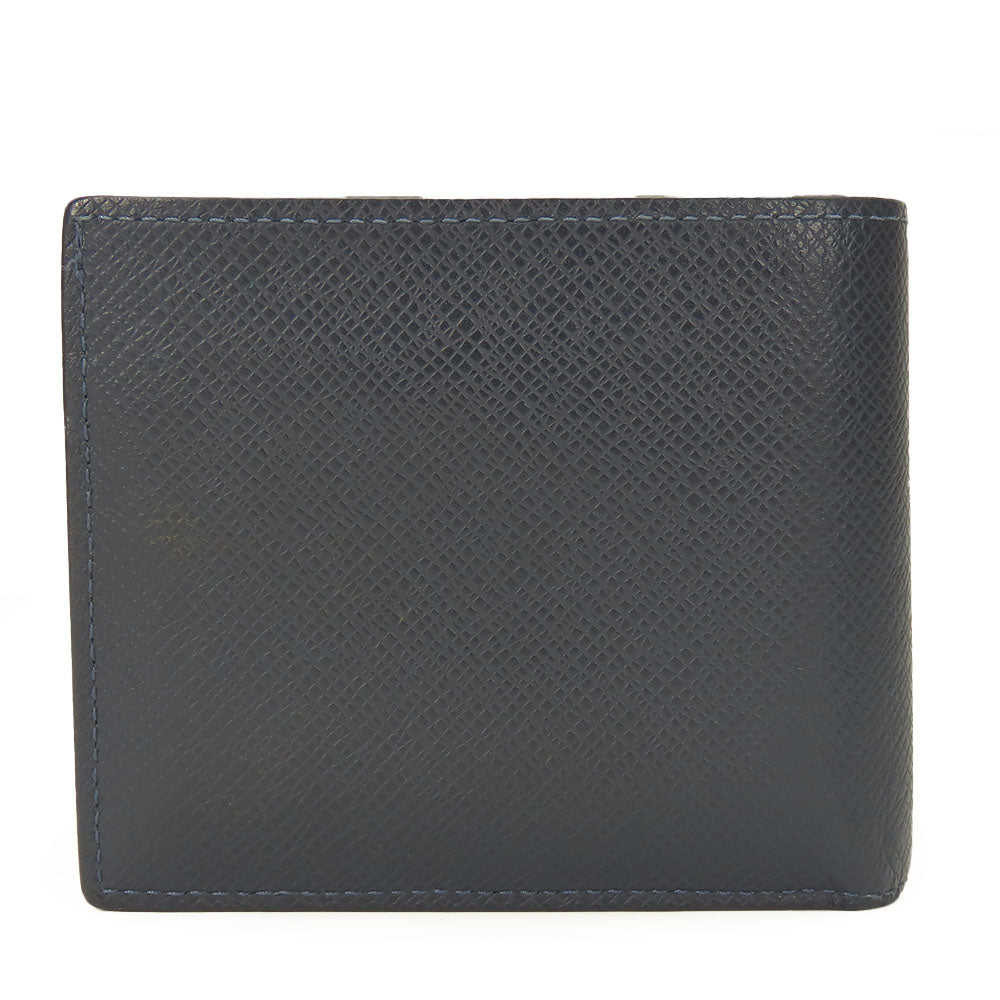 LOUIS VUITTON Bifold Wallet M62046 Taiga Blue Marine Portefeuille Amerigo NM mens Used