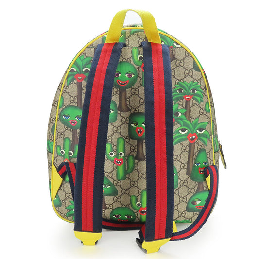 GUCCI Backpack 433578 GG Supreme canvas, leather beige Smiling Plant Chilled license Women Used
