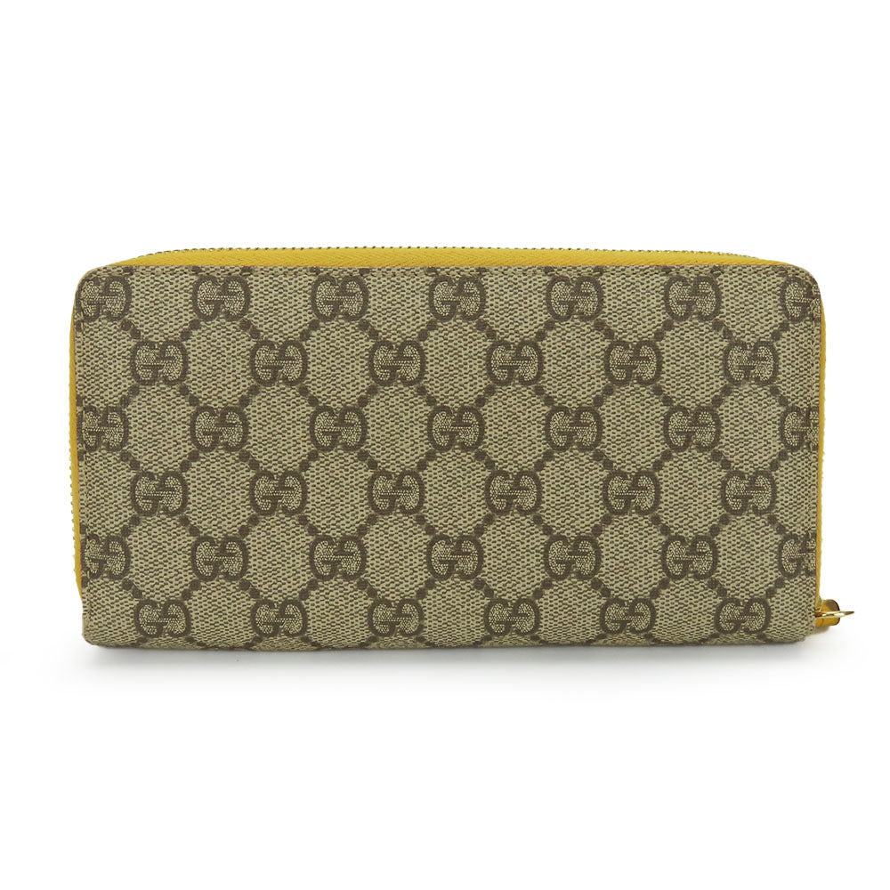 GUCCI Long Wallet Purse 506279 GG Supreme Canvas beige Women Used