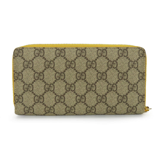 GUCCI Long Wallet Purse 506279 GG Supreme Canvas beige Women Used