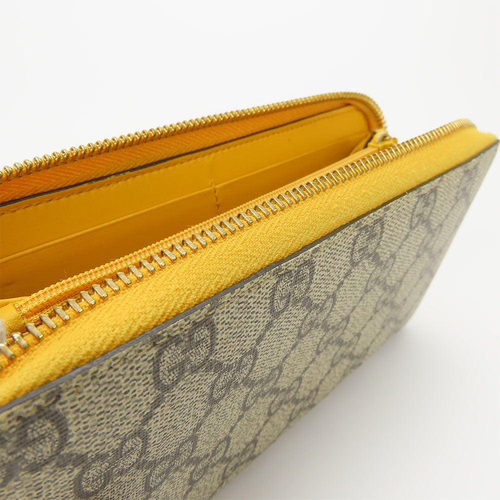 GUCCI Long Wallet Purse 506279 GG Supreme Canvas beige Women Used