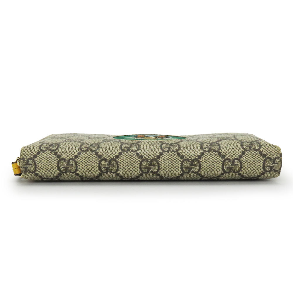 GUCCI Long Wallet Purse 506279 GG Supreme Canvas beige Women Used