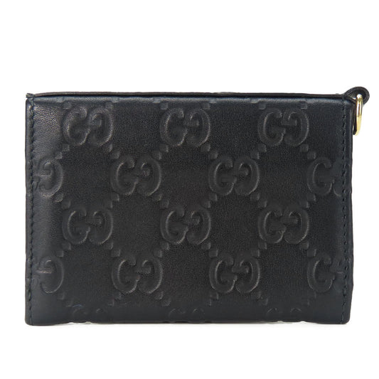 GUCCI Card Case 323401 Sima leather black unisex(Unisex) Used