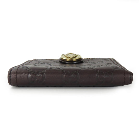GUCCI Bifold Wallet 190349 Sima leather Dark brown Women Used