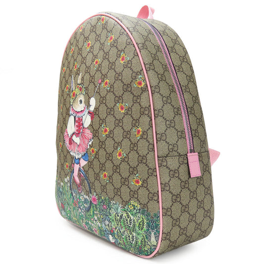 GUCCI Backpack 433578 GG Supreme Canvas beige Yuko Higuchi Women Used