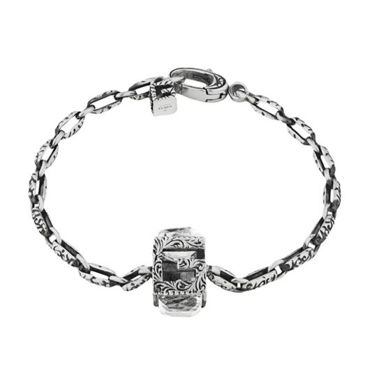 Gucci Bracelet with GG Cube in Silver